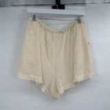 women Free People Mirella Baggy Linen/Cotton Cream Shorts L