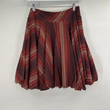 women Lux Striped Bubble Brown Skirt S/7