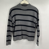 women Tahari Striped Gray & Black Sweater M