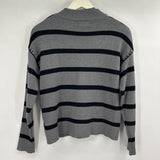 women Tahari Striped Gray & Black Sweater M