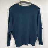 women Tahari Batwing Teal Sweater M