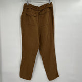 women C&C California NWT Belted Linen Blend Chestnut Pants M