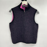 women Reversible Wool Vest Black Pink Jacket S