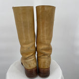 women Frye White Label Vintage Campus Boots Tan Shoes 6.5