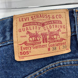 unisex Levi's Vintage 505 Straight Leg Blue Jeans 38x30