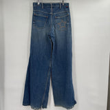 women Howick Riders Vintage Wide Bell Bottom Distressed Blue Jeans 30" Waist