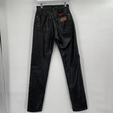 women Wrangler RARE Vintage Vinyl Coated Slim Leg Black Jeans 5x34