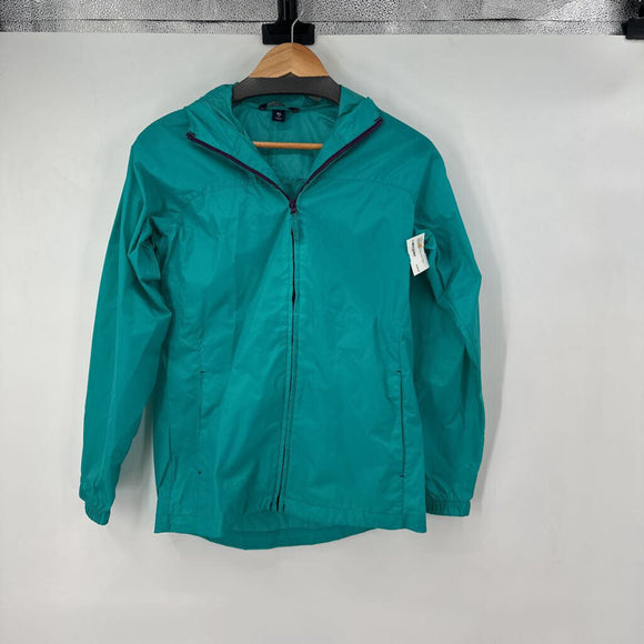 women Lands End Rain Coat Teal Jacket XL/16