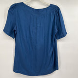 women Banana Republic Silk Cotton Blend Blouse Blue Top S