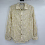 women Rodarte Floral Button Front Cream Tan Green Top M