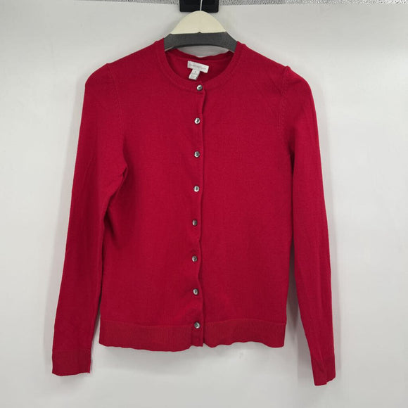 women Charter Club Button Front Cardigan Red Sweater M