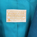 women Pendleton Vintage Wool Blazer Teal Jacket 8