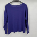 women Eileen Fisher Merino Wool Knit Blue Sweater XL