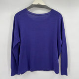 women Eileen Fisher Merino Wool Knit Blue Sweater L