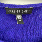 women Eileen Fisher Yak & Wool Blend Striped Charcoal Blue Sweater M