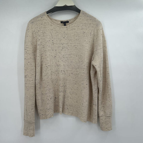 women Eileen Fisher Multi-Textured Knit Tan Sweater L