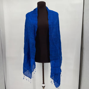 women Silk Royal Blue Scarf