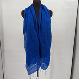 women Silk Royal Blue Scarf