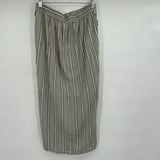 women Prana Faux Wrap Striped Gray Brown Mustard Cream Skirt S