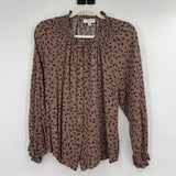 women Studio B Spotted Brown Top L