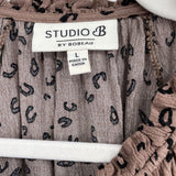 women Studio B Spotted Brown Top L