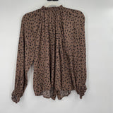 women Studio B Spotted Brown Top L