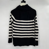 women Cyrus Striped Cowl Black and White Sweater M