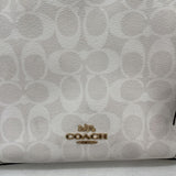 women Coach Small Marlon 1597 Shoulder Bag and Wallet Signature Canvas White Purse Chalk/Glacier White