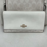 women Coach Small Marlon 1597 Shoulder Bag and Wallet Signature Canvas White Purse Chalk/Glacier White