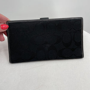 women Coach Checkbook Holder Black Purse