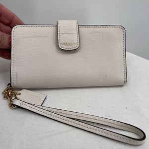 women Coach Tech Phone Wallet Cream Purse