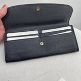 women Coach Crossgrain Soft Leather Wallet Midnight Purse