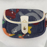 women Dooney & Bourke Vintage Paint Splatter Denim Handbag with Matching Wristlet Blue Multi Purse