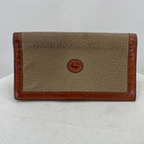 women Dooney & Bourke Vintage Checkbook Cover Tan Taupe Purse