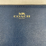 women Coach Corner Zip Wristlet Blue Purse