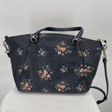 women Coach Prairie Satchel Rose Bouquet Print Navy Purse