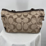 women Coach Signature Monogram Canvas Shoulder Bag with Wallet and Coin Purse Brown Purse