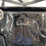 women Coach Patent Leather Handbag with Two Matching Wallets and a Matching Wristlet Black Purse