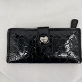 women Coach Patent Leather Handbag with Two Matching Wallets and a Matching Wristlet Black Purse