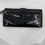 women Coach Patent Leather Handbag with Two Matching Wallets and a Matching Wristlet Black Purse