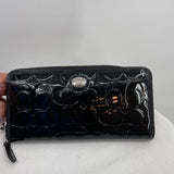 women Coach Patent Leather Handbag with Two Matching Wallets and a Matching Wristlet Black Purse