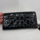 women Coach Patent Leather Handbag with Two Matching Wallets and a Matching Wristlet Black Purse