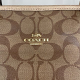 women Coach Zip Tote in Signature Canvas Rose Gold Brown Purse