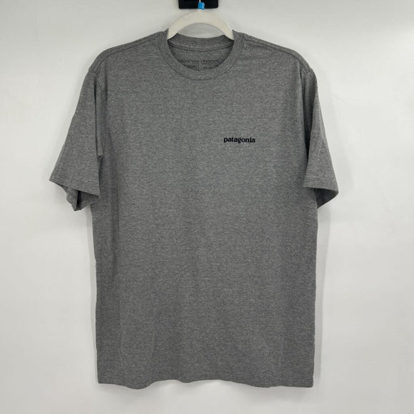 men Patagonia Logo Tee Gray Knit Top S