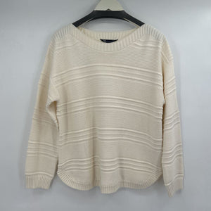 women Crew Clothing Company Ribbed Boat Neck Cream Sweater 16