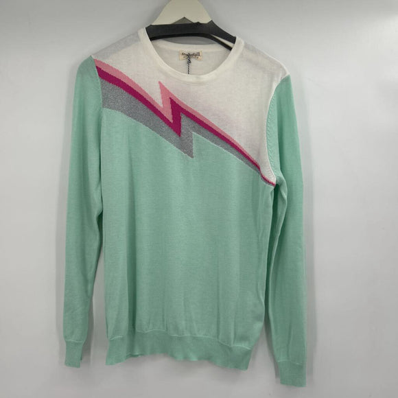 women Sugarhill NWT Astrid Flash Mint Green Pink Off-White Sweater 10