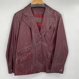 women Etienne Aigner Vintage Leather Burgundy Jacket M