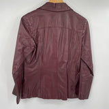 women Etienne Aigner Vintage Leather Burgundy Jacket M