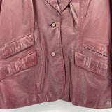 women Etienne Aigner Vintage Leather Burgundy Jacket M