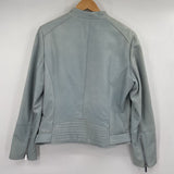 women Neiman Marcus Leather Light Blue Jacket XL